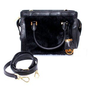 Michael Kors SATCHEL Rabbit Fur/ Calf Leather Shoulder Bag Purse